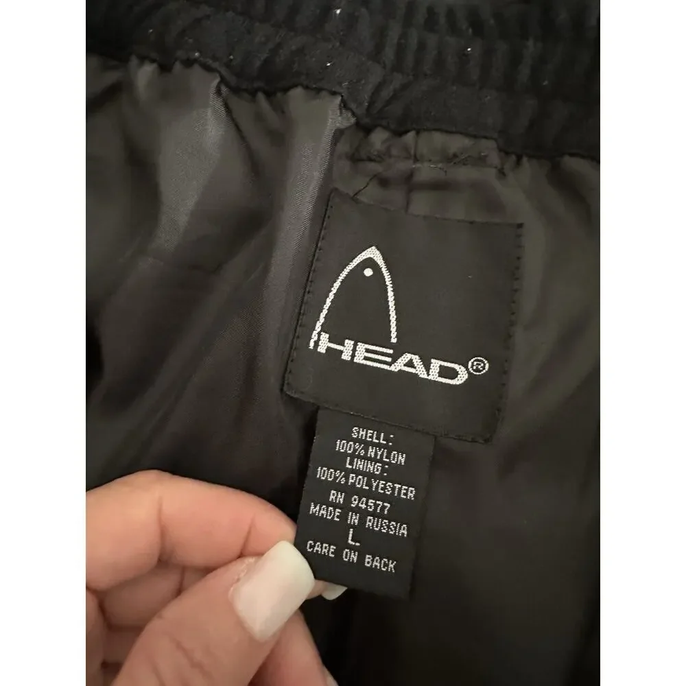 VTG 90’s HEAD Men’s Large Black Nylon Ski Snowboarding Pants made In Russia